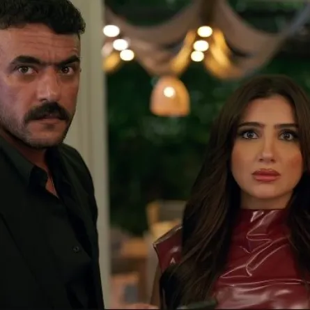 أحمد العوضي ومي عمر من إعلان فيلم شمشون ودليلة- الصورة لقطة من الشاشة