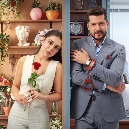 أنس طيارة وهيا مرعشلي على بوستر مسلسل حب ع ورق - الصورة من صفحة منصة شاهد على انستغرام