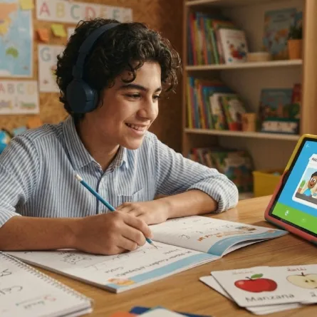 صورة لطفل يتعلم لغة البرمجة