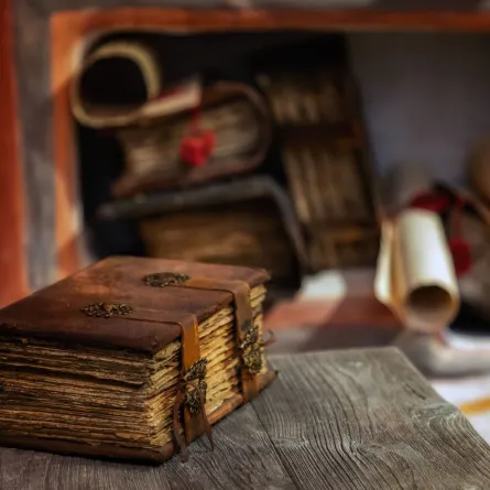 مجموعة من الكتب والمخطوطات القديمة