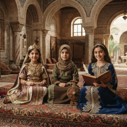 صورة 3 فتيات من عصور قديمة مختلفة