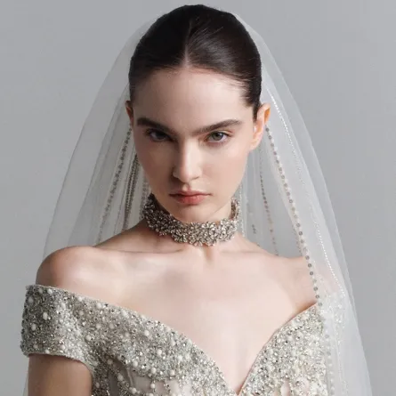 من عرض إيلي صعب Elie Saab لمجموعة عروس ربيع وصيف 2027- الصورة من LaunchmetricsSpotlight © 