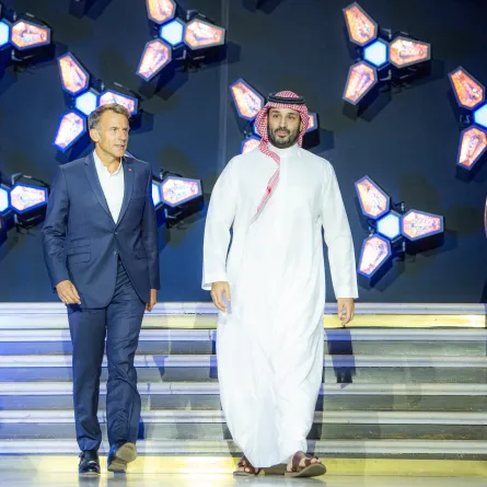 شرّف صاحب السمو الملكي الأمير محمد بن سلمان بن عبدالعزيز آل سعود، ولي العهد رئيس مجلس الوزراء، بحضور فخامة الرئيس إيمانويل ماكرون رئيس الجمهورية الفرنسية، الحفل الختامي لبطولة كأس العالم للرياضات الإلكترونية 2026م.