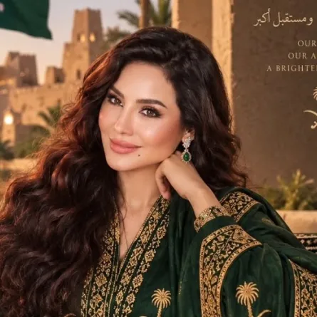 مكياج وتسريحة شعر لجين عمران في اليوم الوطني السعودي96- الصورة من حسابها الرسمي على انستغرام