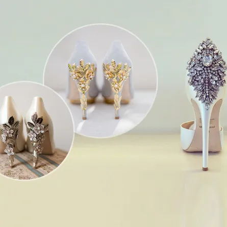 اكسسوارات برّاقة تزّين حذاء العروس