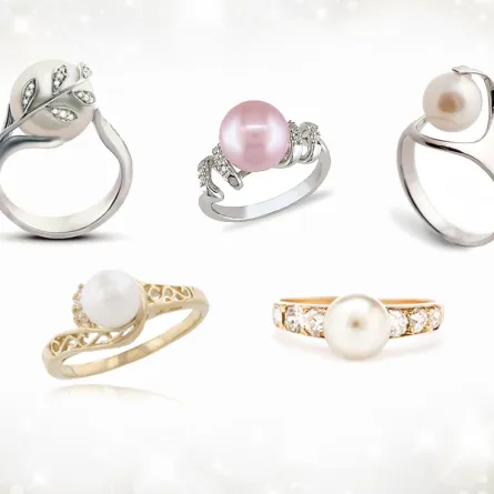 خواتم زفاف بأحجار اللؤلؤ لعروس متألقة