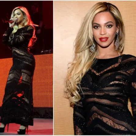 Beyonce متألقة بفستان برّاق من Roberto Cavalli