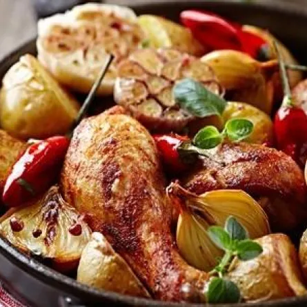 الدجاج المخبوز مع البطاطس