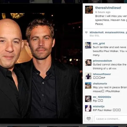  وسائل الإتصال الإجتماعي تعلن الحداد على  Paul Walker
