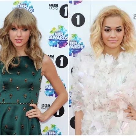 Taylor Swift بالأخضر وRita Ora ترتدي الأبيض ... من الأجمل؟