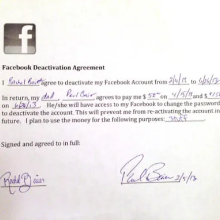 أب يدفع 200 دولار لإلغاء حساب ابنته على الفيس بوك