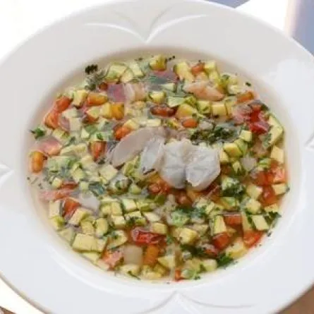 شوربة الروبيان مع الكوسى