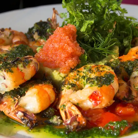 الروبيان بالكزبرة الخضراء