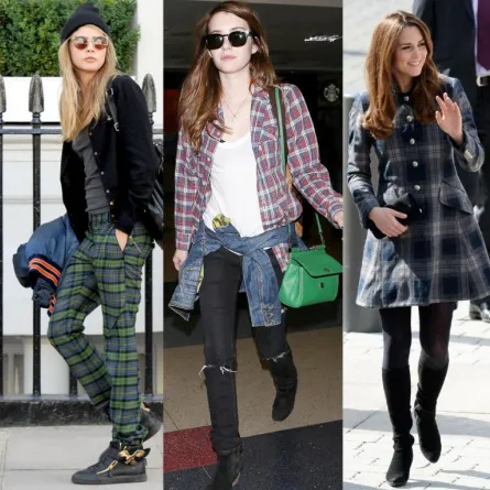 نقشة Tartan الاسكتلندية تكمل أناقة النجمات