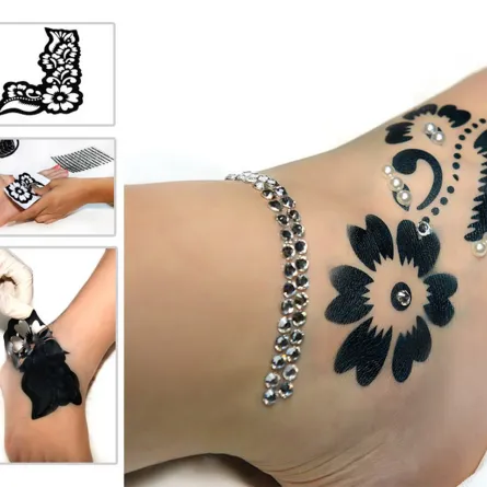  حصريا: للعروس حنة الـ Airbrush  مزينة بالشوارفسكي