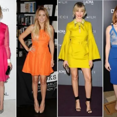 الألوان المشرقة تزيّن اطلالات النجمات في أيّام الشتاء