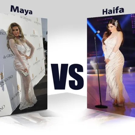 مايا وهيفاء في لوك متشابه بتوقيع نيكولا جبران 