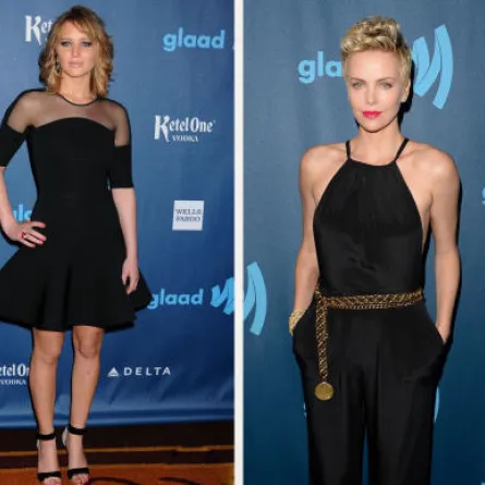 جينيفر لورنس وشارليز ثيرون تتألقان باللون الأسود