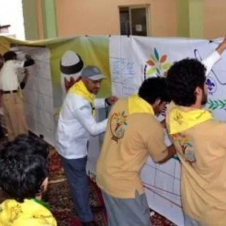 150 كشافاً يوقعون وثيقة تهنئة لخادم الحرمين الشريفين