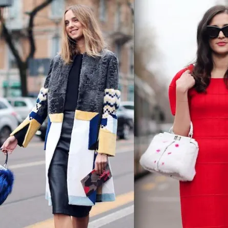 حقائب الفرو في إطلالات Street Style