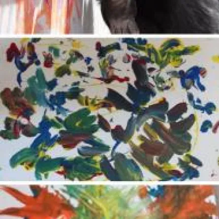 شمبانزي يبيع لوحاته مقابل 150 دولاراً!