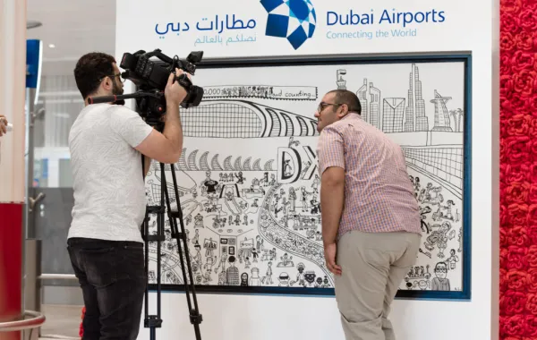 معرض فني في مطار دبي، لرسومات أصحاب الهمم