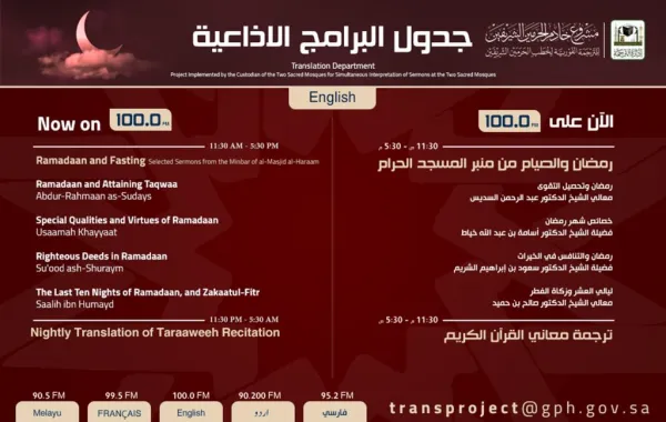 5 لغات تخاطب رواد المسجد الحرام عبر البرامج الإذاعية