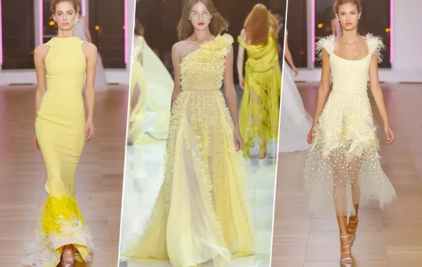 فساتين خطوبة باللون الأصفر لإطلالة منعشة