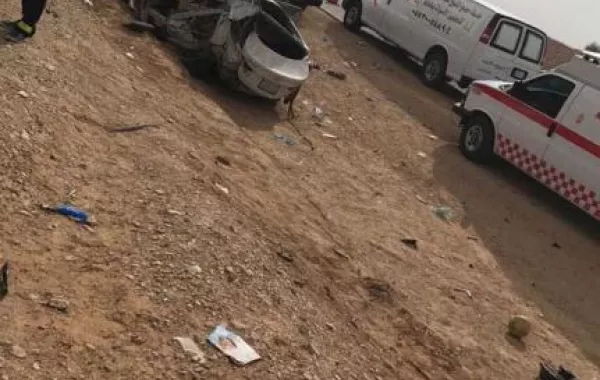 وفاة 9 أشخاص من عائلة واحدة بعد حادث تصادم في الدلم