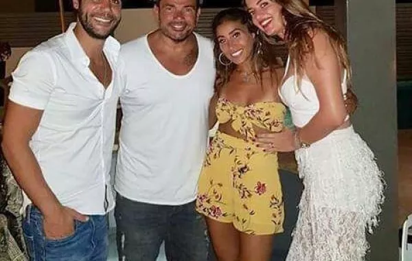 بالصور: عمرو دياب ودينا الشربيني مع محمد إمام في "شهر العسل"