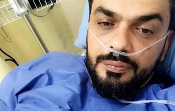 دنيا بطمة تنشر صور زوجها من المستشفى  وتتمنى له الشفاء