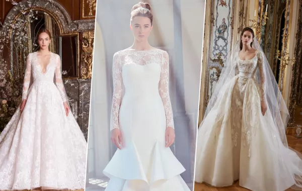 فساتين زفاف بأكمام 2019 لعروس الخريف