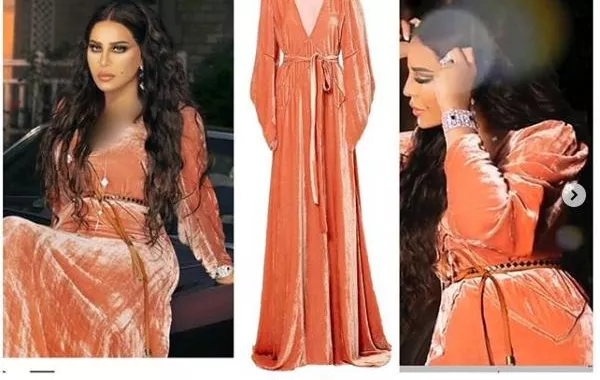 أحلام بفستان مخملي من Bottega Veneta
