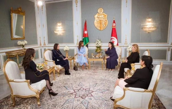 الملكة رانيا العبدالله تلتقي سيدة تونس الأولى