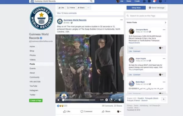 يُسجل رقماً قياسياً في موسوعة غينيس في فقاعات الهواء!