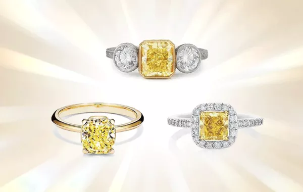 خواتم زفاف من الماس الأصفر