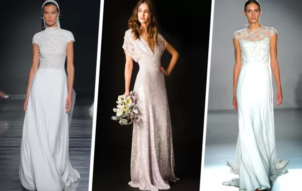 موديلات فساتين زفاف بأكمام قصيرة 2020