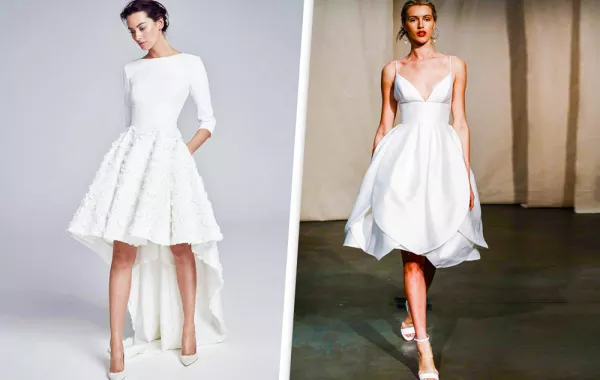 أحدث موديلات فساتين زفاف متوسطة الطول