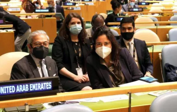 جانب من مشاركة الإمارات في انتخابات الجمعية العامة للأمم المتحدة. المصدر (الشرق الأوسط) 