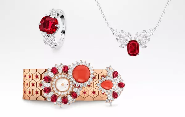 مجوهرات وساعات راقية مرصعة بالياقوت الأحمر موضة 2021