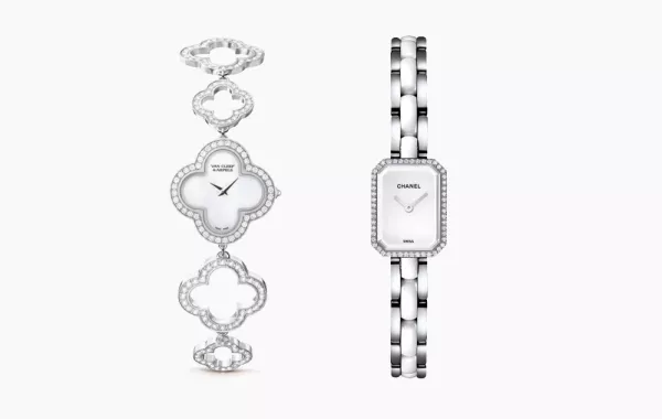 موديلات ساعات الذهب الأبيض موضة 2021 لإطلالات رمضانية عملية