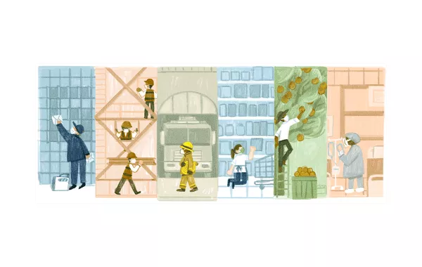 جوجل يغير وسمه للمرة العشرين احتفاءا بعيد العمال