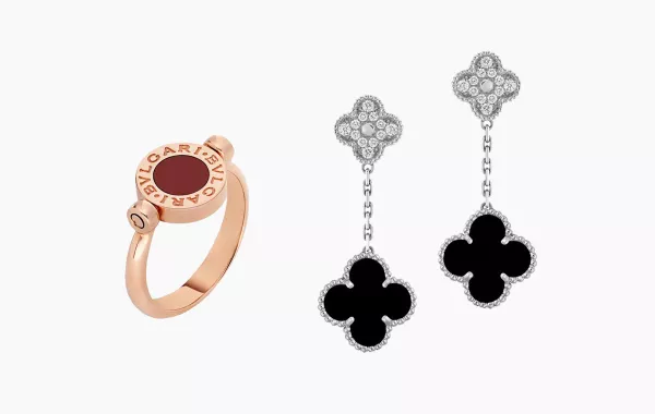 مجوهرات مرصعة بالأحجار الكريمة المحفورة موضة الموسم