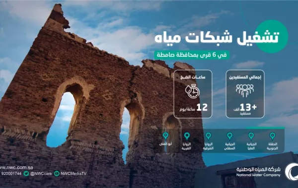 تشغيل شبكات المياه في 6 قرى بمحافظة صامطة في جازان