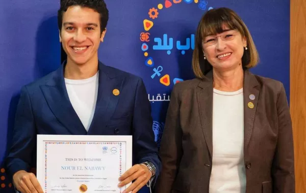 نور النبوي وممثلة الأمم المتحدة - الصورة من حسابه على انستغرام