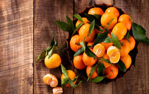 صورة لطبق مليء باليوسفي