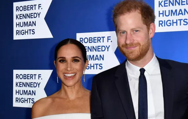 Prince Harry, Duke of Sussex, and Meghan, Duchess of Sussex, at the Hilton Midtown in New York on December 6, 2022. ANGELA WEISS / AFP