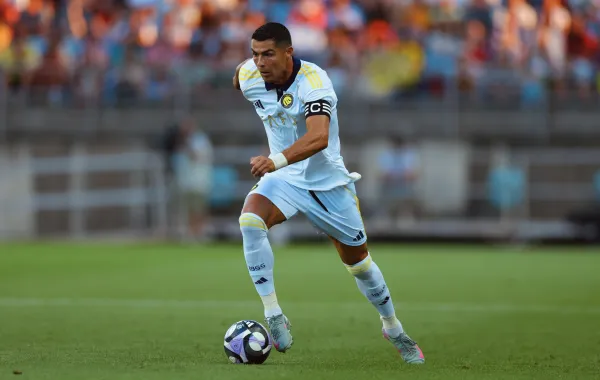 رونالدو من لقاء أمس الخميس أمام ريو أفي في المباراة الودية - الصورة من حساب نادي النصر السعودي على إكس