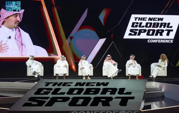 منصة مؤتمر الرياضة العالمية الجديدة - الصورة من وكالة الأنباء السعودية "واس"