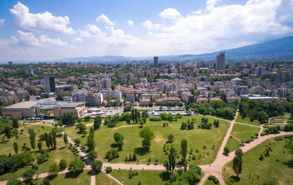 لقطة جوية لمدينة صوفيا البلغارية
